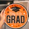 25 Count Orange Way to Go Grad 7 1/4 Inch Paper Disposable Dessert Plates Graduation Party
